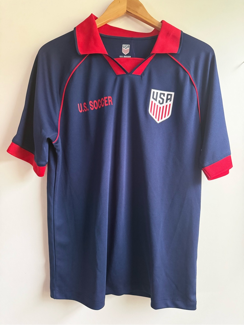 U.S. Soccer Navy and Red Short-Sleeve Polo Shirt